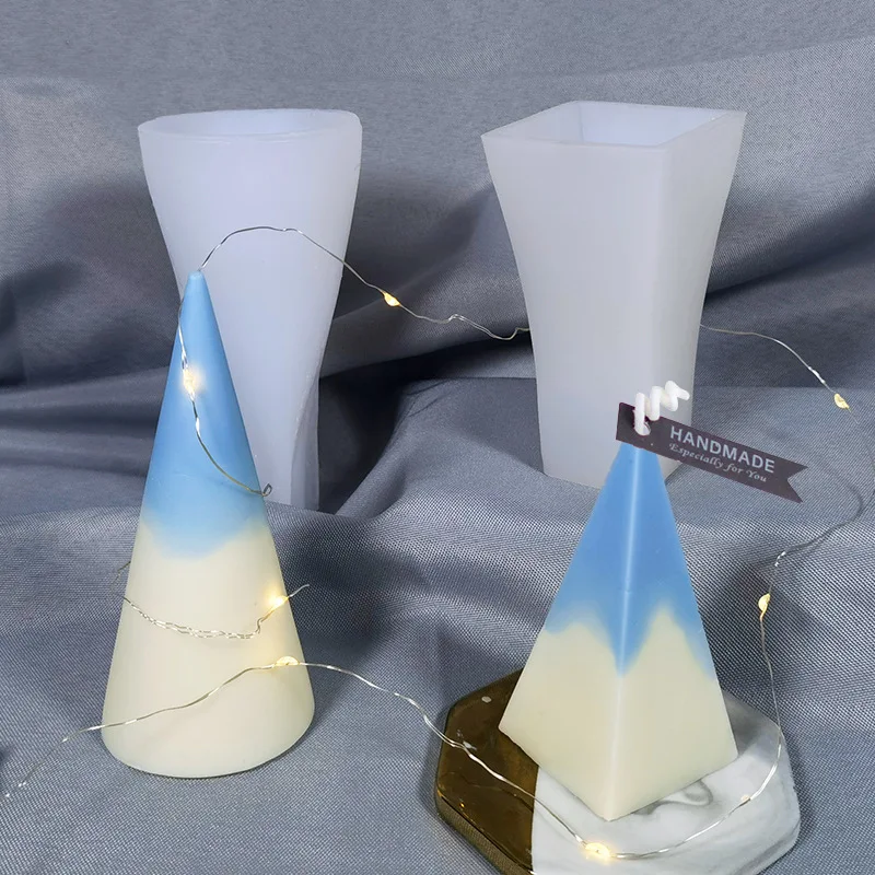 New Hexagonal Round Cone Pyramid Aromatherapy Candle Silicone Mold Candle Making Mould Set for Home Decoration