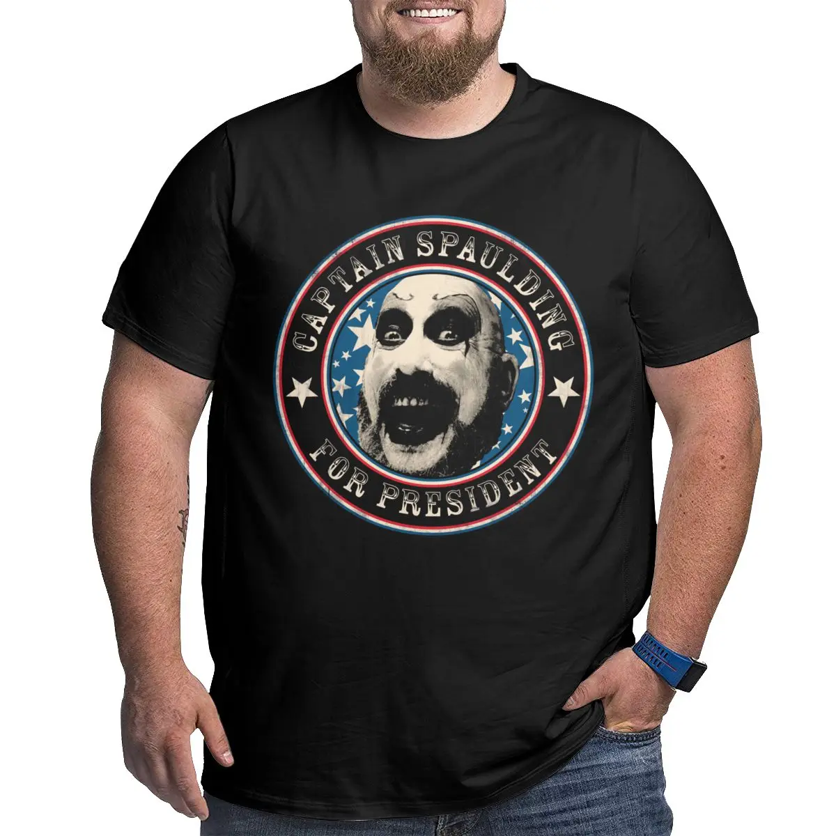 

Captain Spaulding For President horro t shirts for men printed t-shirt O Neck Big Tall Tee Shirt Plus Size 4XL 5XL 6XL T-Shirt