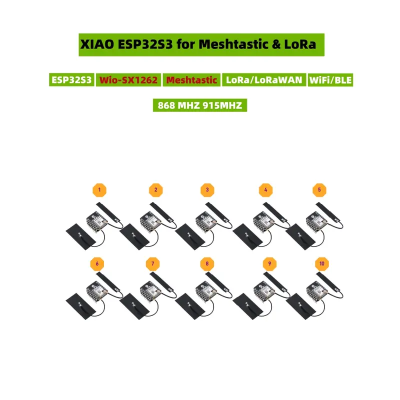 ESP32 S3 LoRa Meshtastic LoRa Module SX1262 868MHz 915MHz Antenna XIAO ESP32S3 for Meshtastic LoRa Starter Kit, LoRaWAN, WiFi, B - Image 10