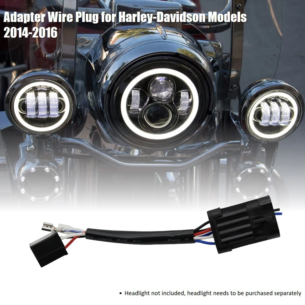 

Motorcycle Lamp Parts 5.75" 7"Headlamp Wire Harness Adapter for 2014+ Harley Touring and Trike Dyna Switchback FLD