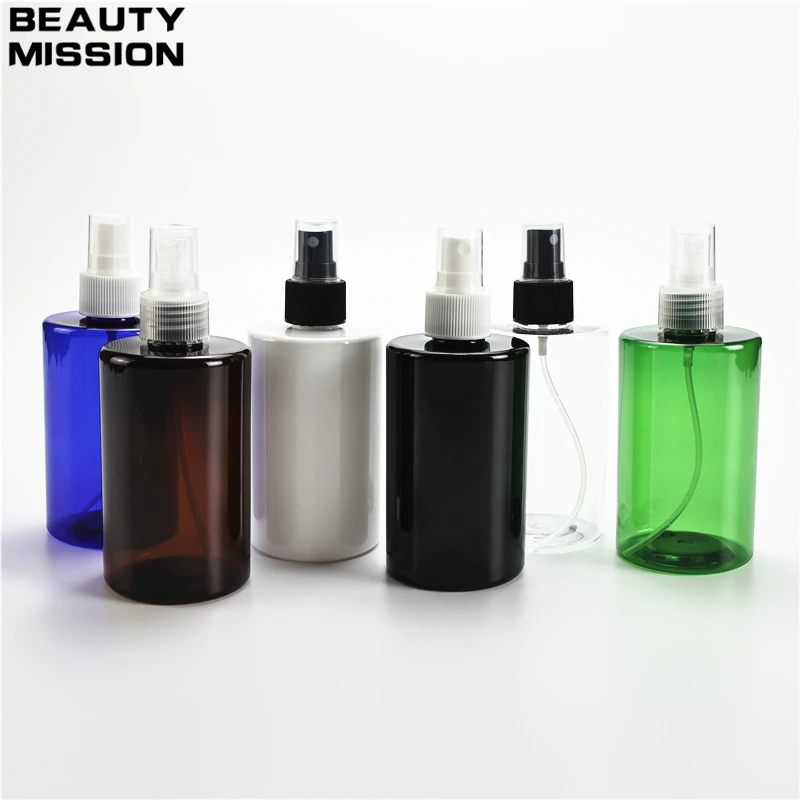 

Chunky 250ML X 25 Empty Flat Shoulder Spray Bottles For Perfume Cosmetic Packaging Containers Plastic Fine Mist Spray Bottles