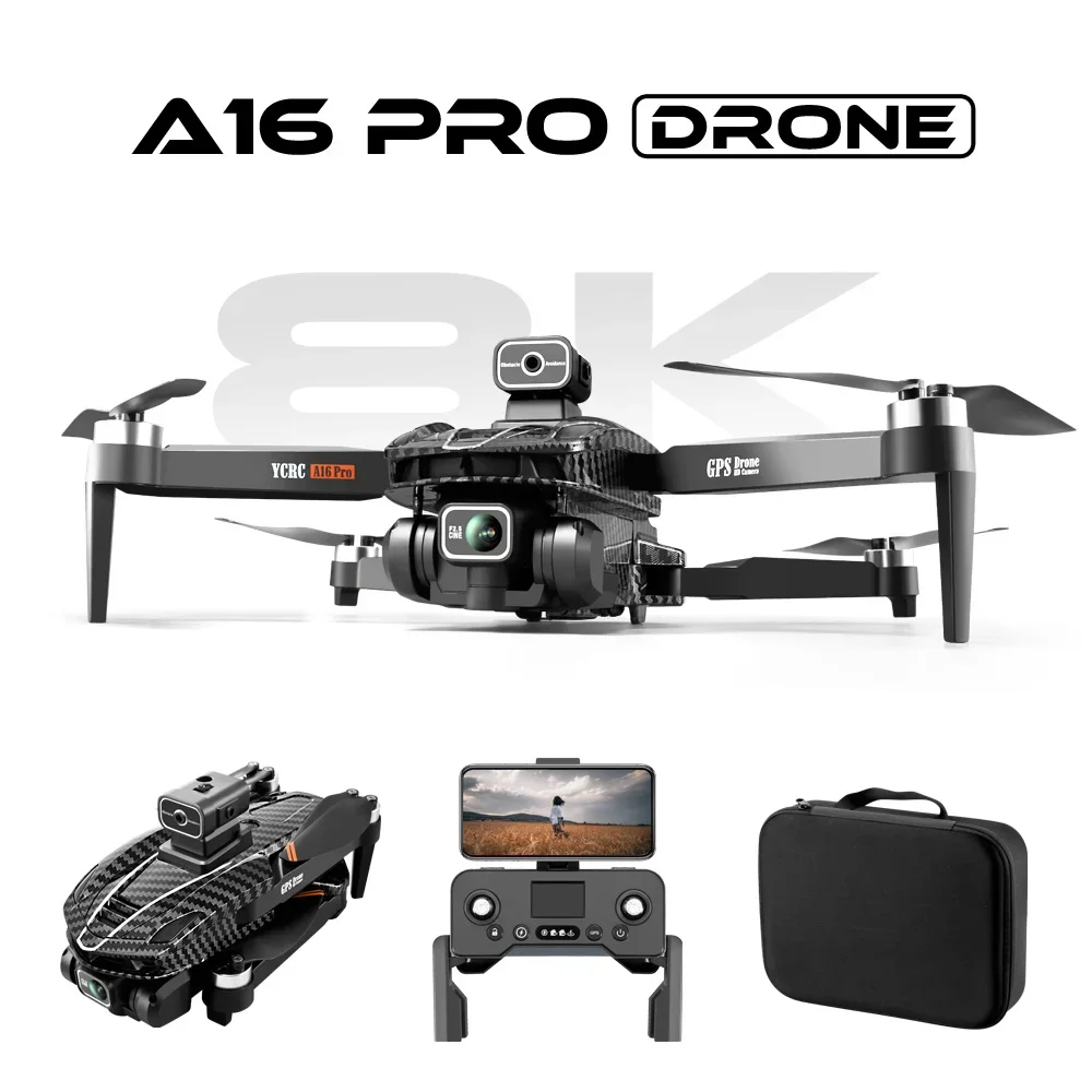 

A16 PRO Drone GPS 8K Dual HD Camera Drone Brushless Obstacle Avoidance 5G WiFi Remote Control Quadcopter Toy