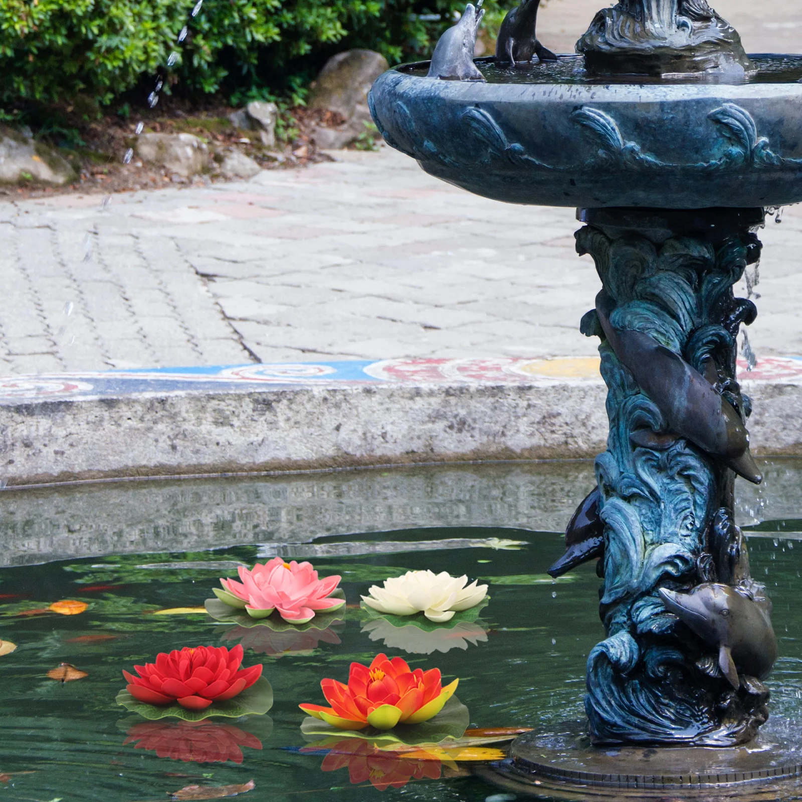 

4Pcs Floating Simulation Artificial Water Lilies Pond Decoration Home Garden Fish Tank Accessories