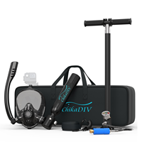 CHIKADIV C300Plus 0.5L Mini Scuba Tank Equipment, Portable Oxygen Tank With New Upgraded Pump and Full Face Mask Christmas Gift