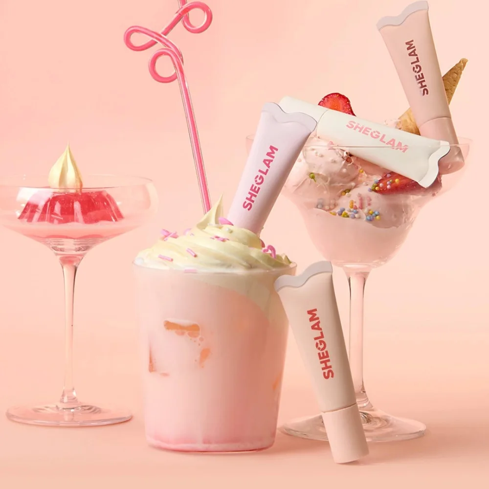 مجموعة ملمع شفاه مكونة من أربع قطع من Sheglam ملمع شفاه ملون ومرطب وحلوى الفراولة وحلوى الشفاه وتقليل خط الفاكهة والعناية بالشفاه الكورية #5