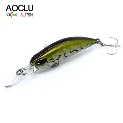 AOCLU-Hard Minnow Crankbait, Sinking Shad, Hard Bait, Saltwater Fishing Lure, Easy Cast, Fresh Saltwater, 70mm, 3.8g Depth 2.5m