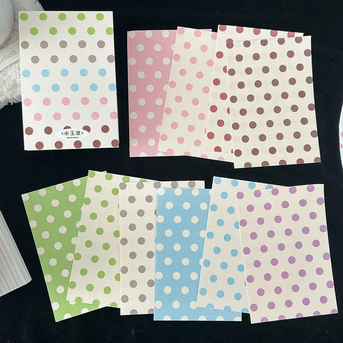100 Blatt A7 Polka Dot Notizbuch, doppelseitig, zerreißbar, Scrapbook-Aufkleber, DIY, Tagebuch, Lernmaterialien, Hintergrundpapier – Detail 5