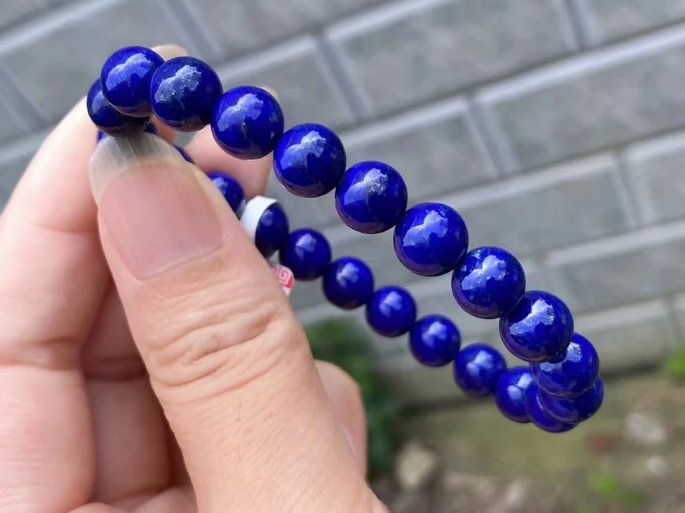 Natural Blue Lapis Lazuli Stone Beads Bracelet 8.5mm Women Men Stretch Round Crystal Bracelet Fashion Jewelry AAAAAA