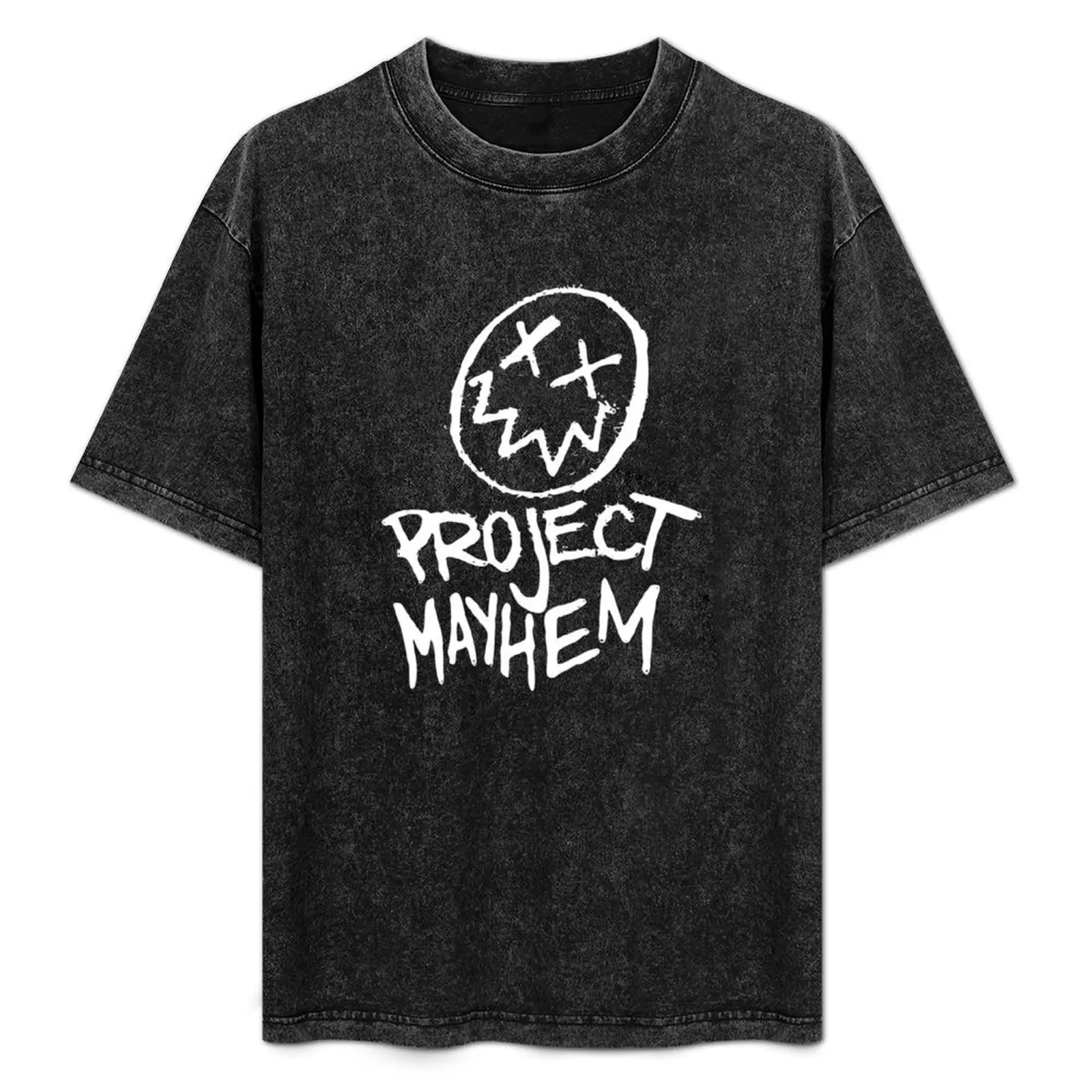 

Project Mayhem, white, fight club, Tyler Durden T-Shirt blacks graphic t shirt vintage anime t shirts plain t shirts men