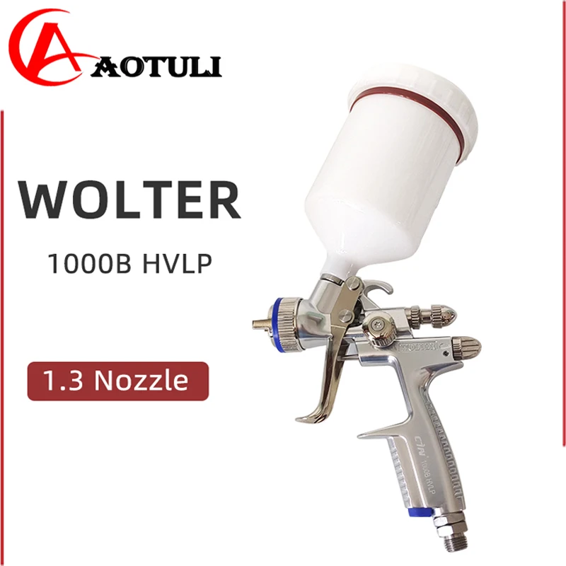 

Spray Gun WOLTER 1000-111 Car painting tools Spray Paint Pneumatic High Atomization Upper ot Sheet Metal Silver 1.3Nozzle