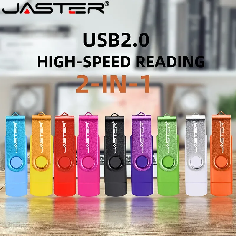 

JASTER 2 in 1 OTG Pen drive 64GB 8GB 16GB 32GB USB 2.0 Stick Flash OTG Pendrive USB Stick OTG USB Flash Drive Hot
