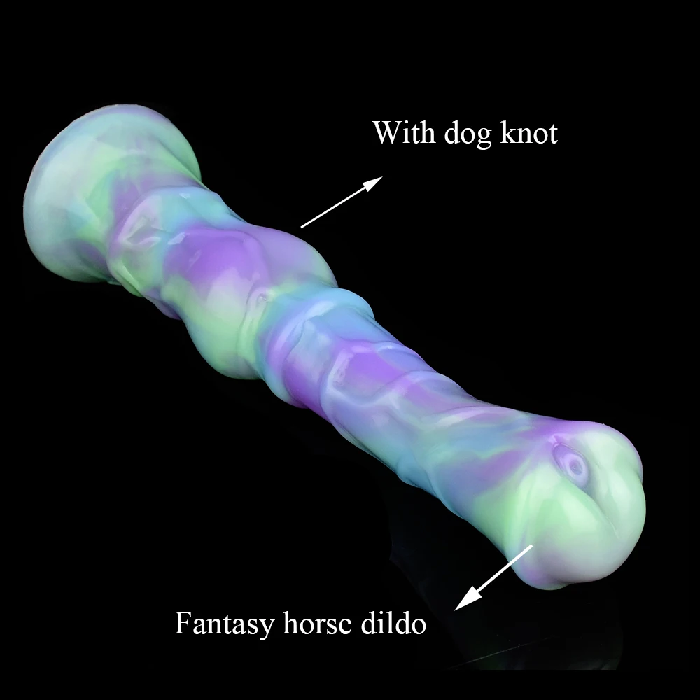 YESBUY Fantasy Horse Dildo Silicone Animal Knot Penis With Suction Cup Anal Sex Toy For Male Female Prostate G Spot Stimulator - view 3