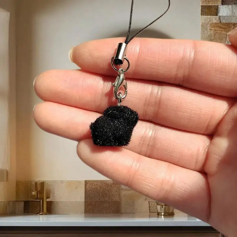 1Pc Resin Flocking Cute Mini Pig Keychains For Friend Gift Fluffy Lovely Boar Animal Pet Pendant Bag Earphone Case Phone Lanyard