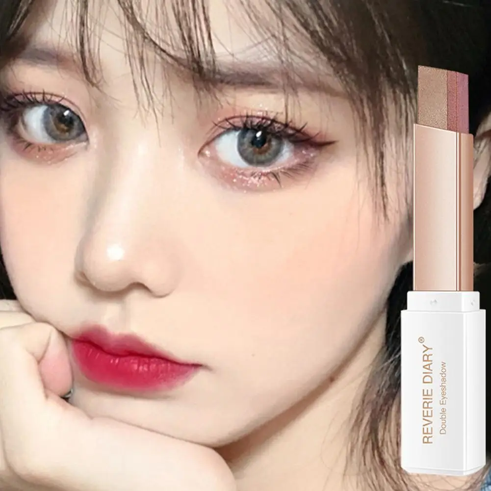 2colors Glitter Eye Shadow Gradient Velvet Shadow Stick Makeup EyeShadows Lasting Cosmetics Long Maquillaje U2B7