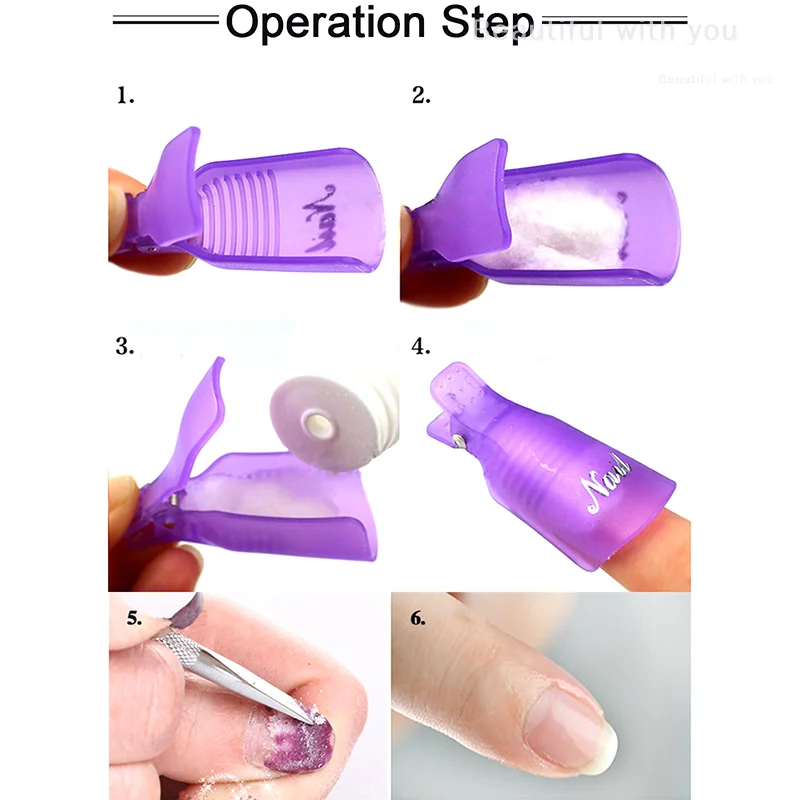 10 Teile/satz Kunststoff Nail art Soak Cap Clip UV Gel Nagellackentferner Wrap Nagel Werkzeug