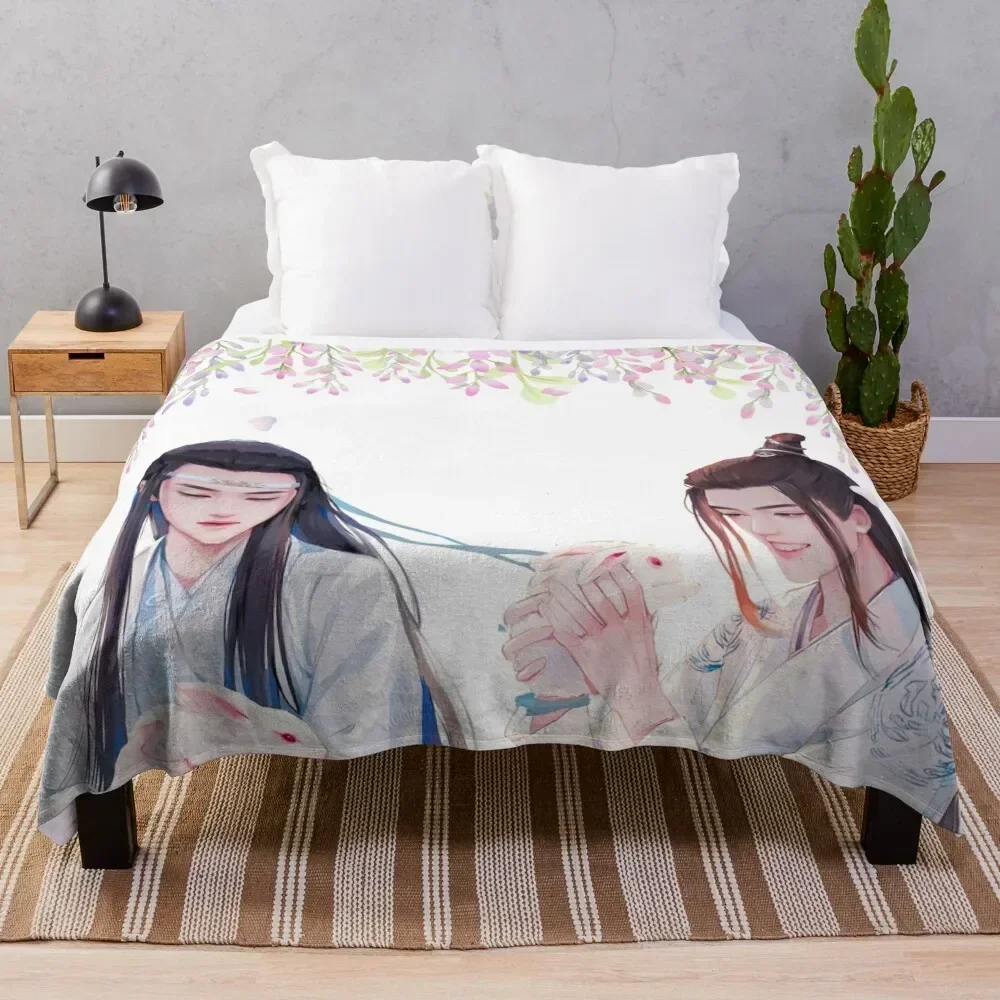 Wangxian in Gusu lan with his rabbits Throw Blanket Luxury St Nap Soft Plaid Blankets