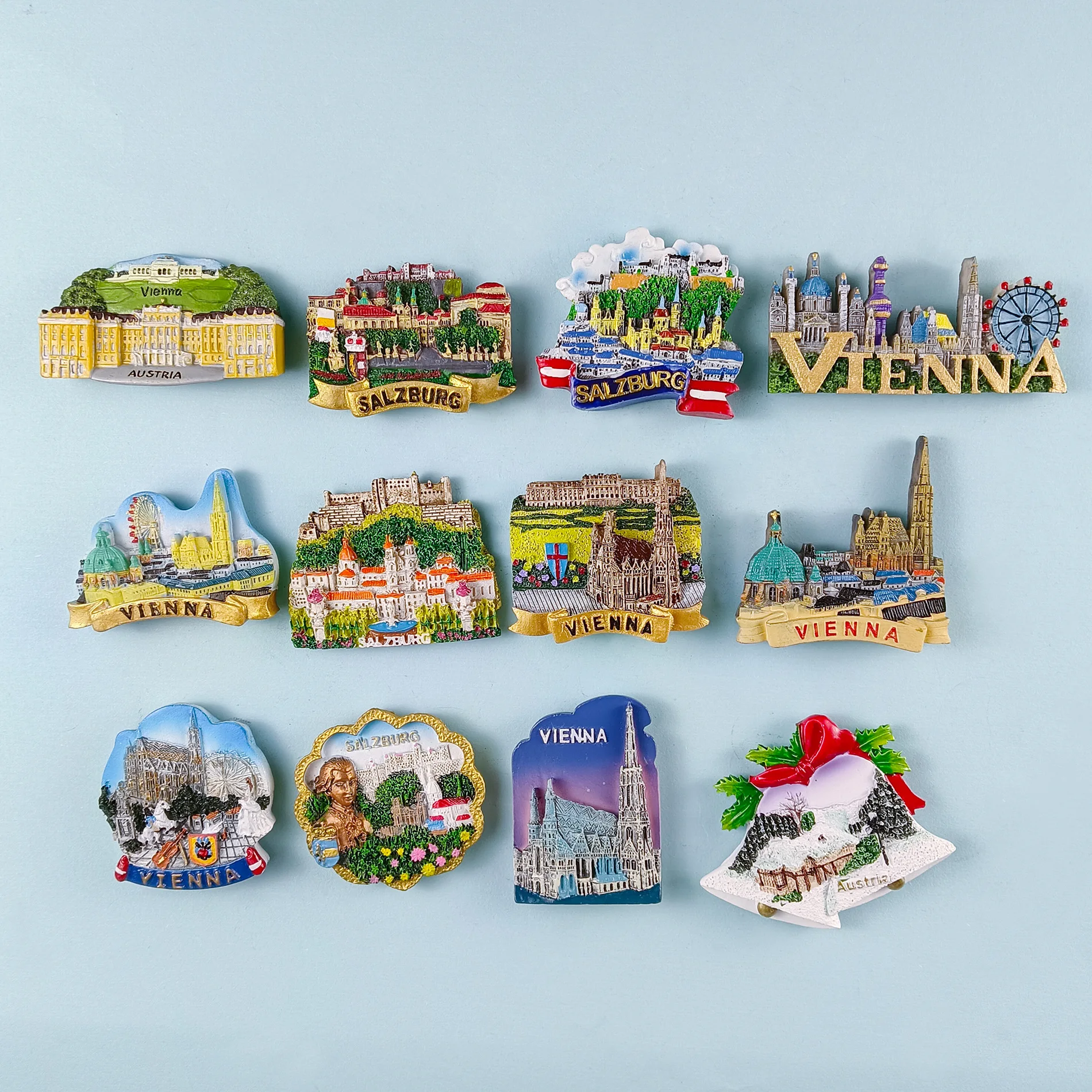 Imanes de nevera 3D de Austria, nuevo adorno, recuerdo de turismo, imanes de resina para nevera, colección de pegatinas, artesanía, decoración del hogar