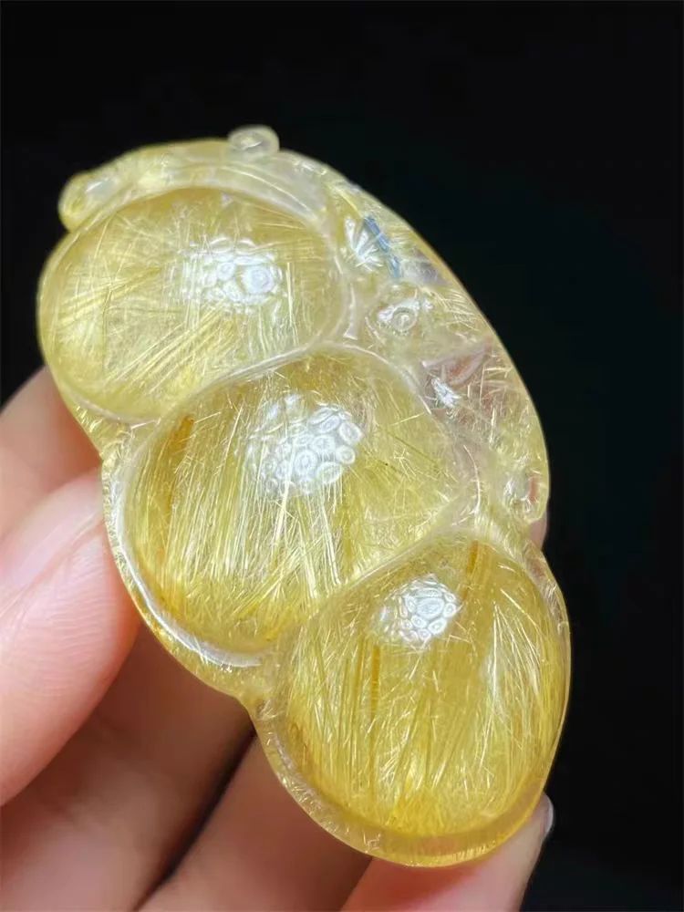 

Подвеска из натурального золота с рутилированным кварцем, цветок, ювелирные изделия из рутилированного кварца 33*26*17 мм, цветок любви для женщин, Бразилия AAAAAAA