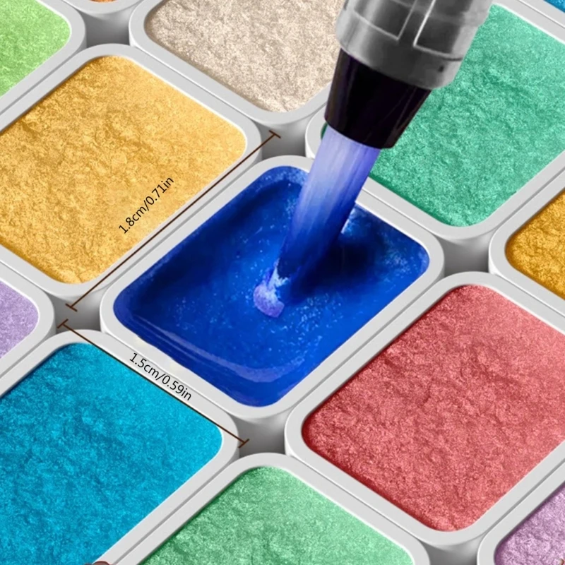 Set pittura ad acquerello a pigmenti solidi da 60 colori Forniture per pittura ad acquerello a pigmenti perlescenti per