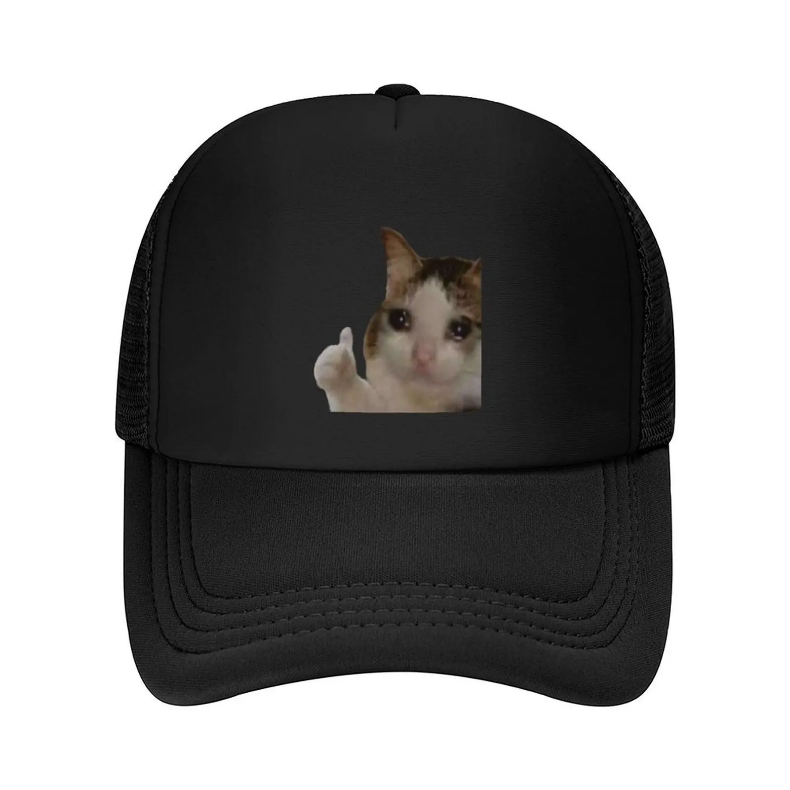 

Thumbs Up Crying Cat Baseball Cap Hat Baseball Cap Horse Hat hats for men Big Size Hat Caps Male Women's
