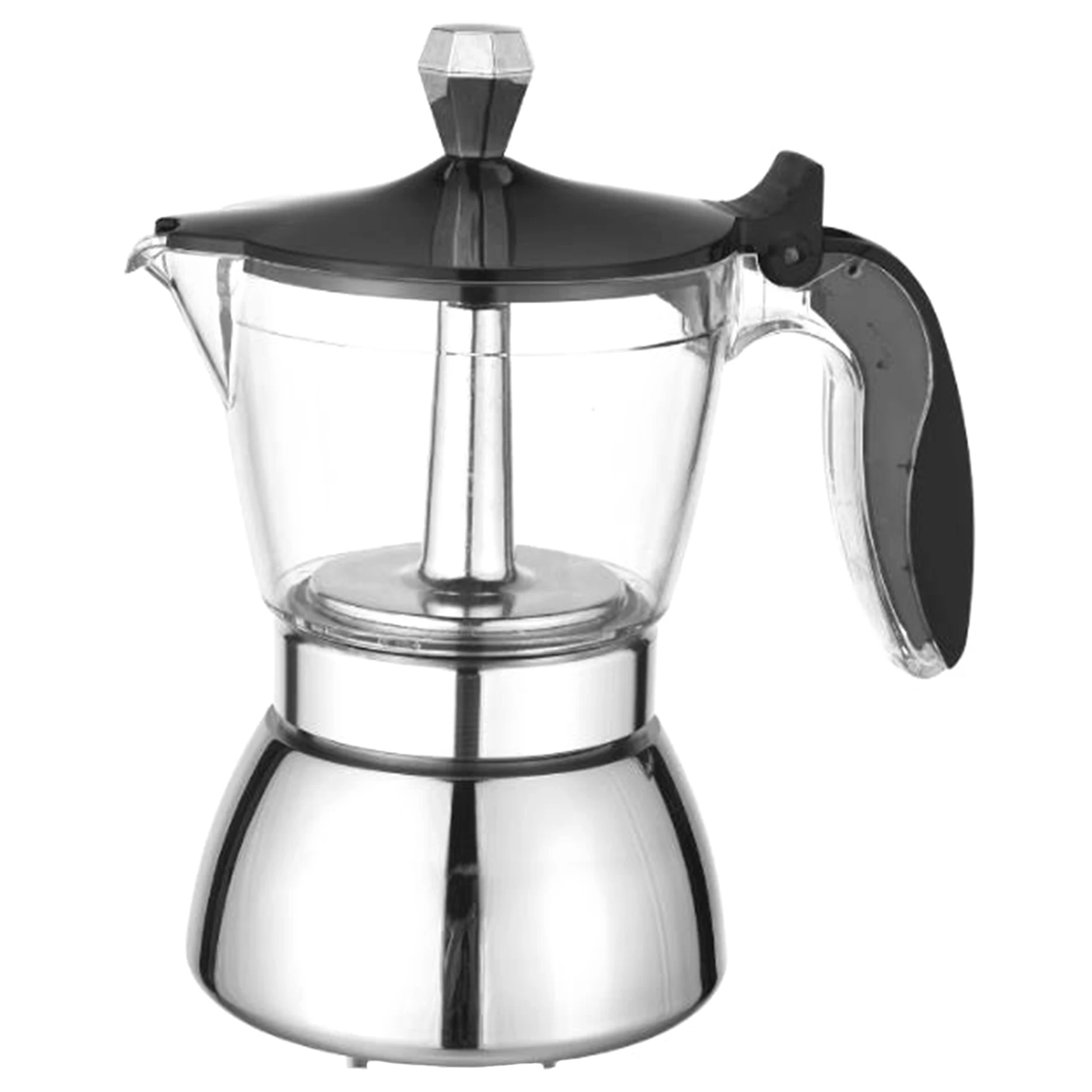 RMWIN-Moka Pot, 4 Cup Stovetop Espresso Maker -Cuban Coffee Percolator Machine Premium Moka Italian Espresso Coffee Maker