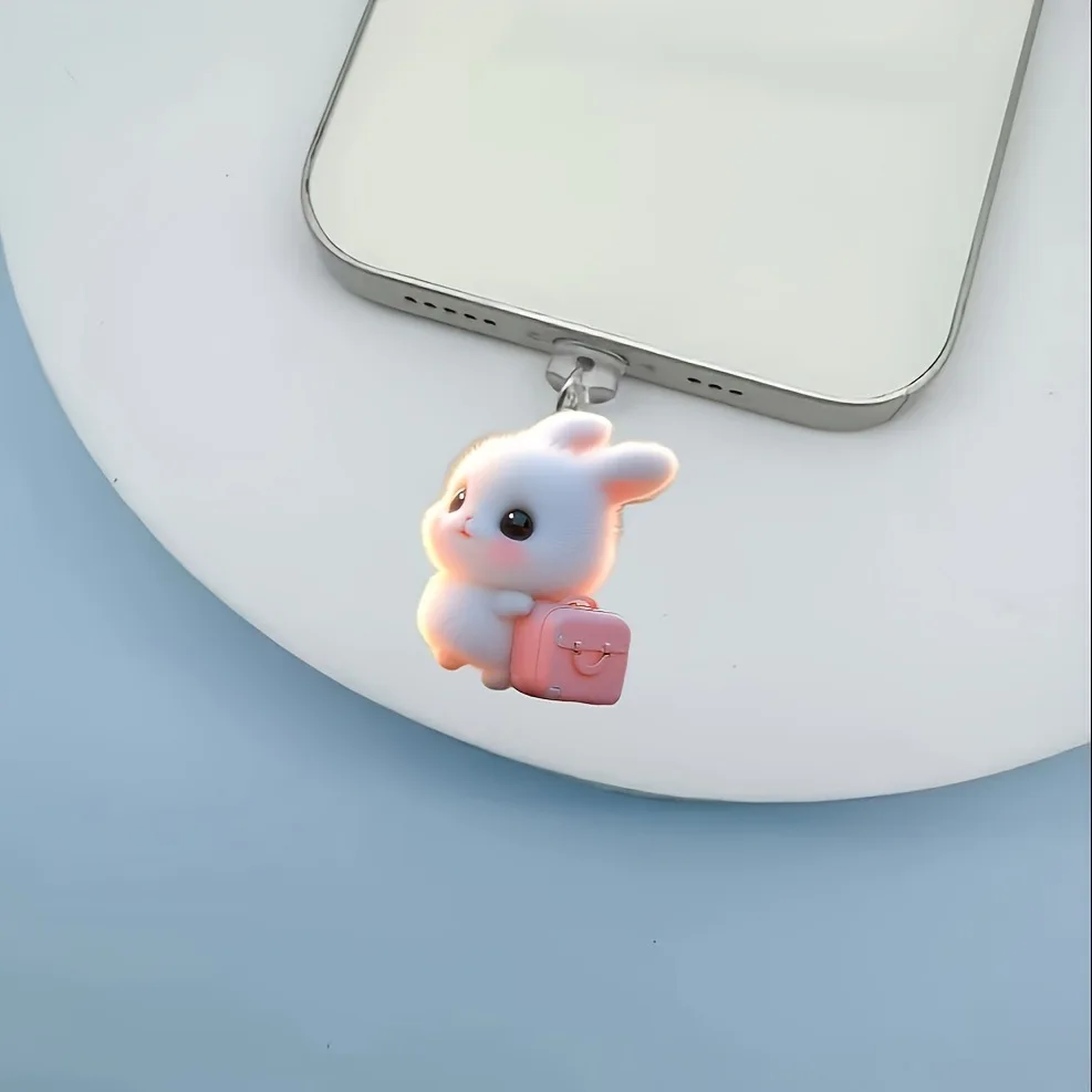 Cartoon Dust Plug Cartoon Acrylic Phone Dust Plug Rabbit Phone Dust Plug Cute For Everyday Carry Iphone Gifts