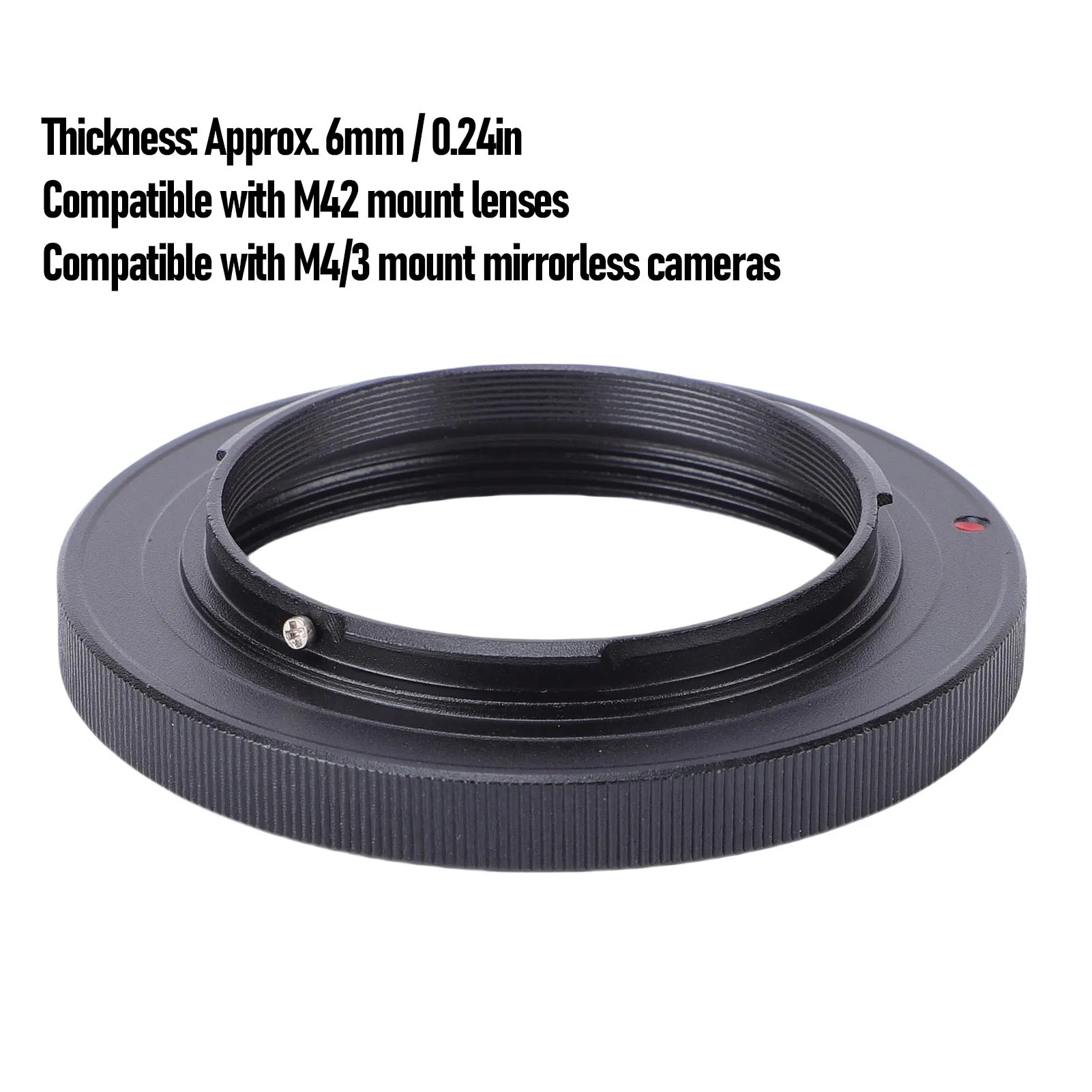 M42 to M4/3 Lens Mount Adapter Aluminum Alloy Thin M42 Lens to M4/3 Camera Lens Adapter for Mirrorless Camera