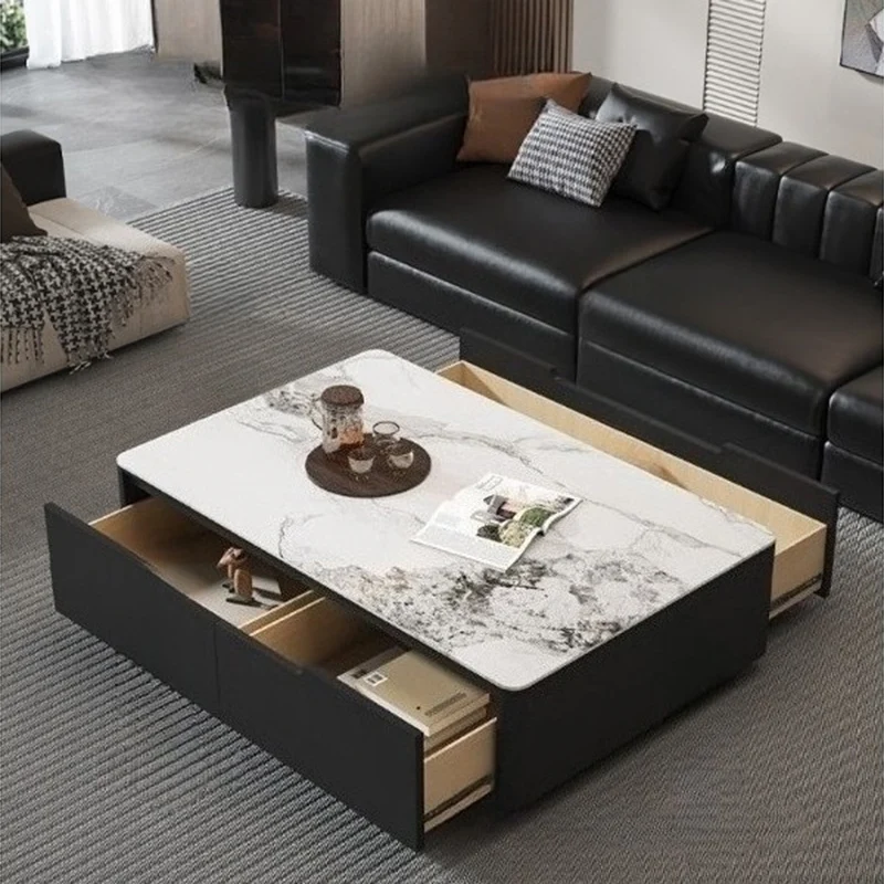 リビングルームモダン収納コーヒーテーブル安い美的ユニークなディナーデザイナーサイドテーブルライティングメサ補助家具