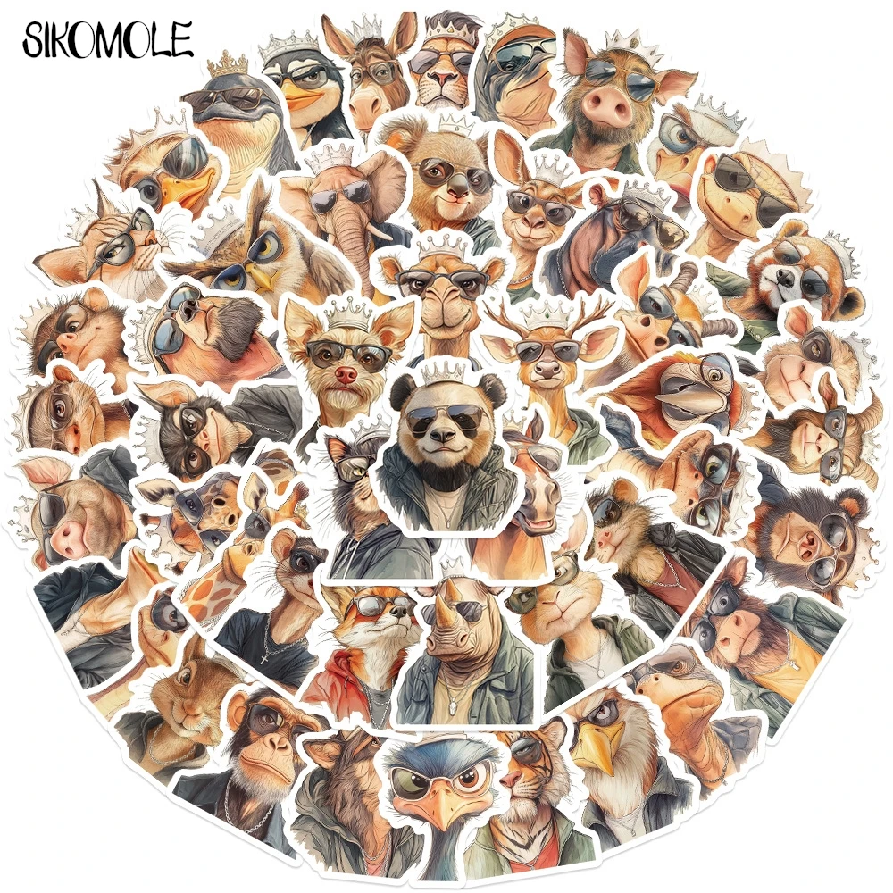 10/30/50pcs แว่นตากันแดดสัตว์ King เวกเตอร์การ์ตูน Graffiti สติกเกอร์ความงามตู้เย็นแล็ปท็อปโทรศัพท์ไดอารี่เครื่องเขียนสติกเกอร์เด็ก