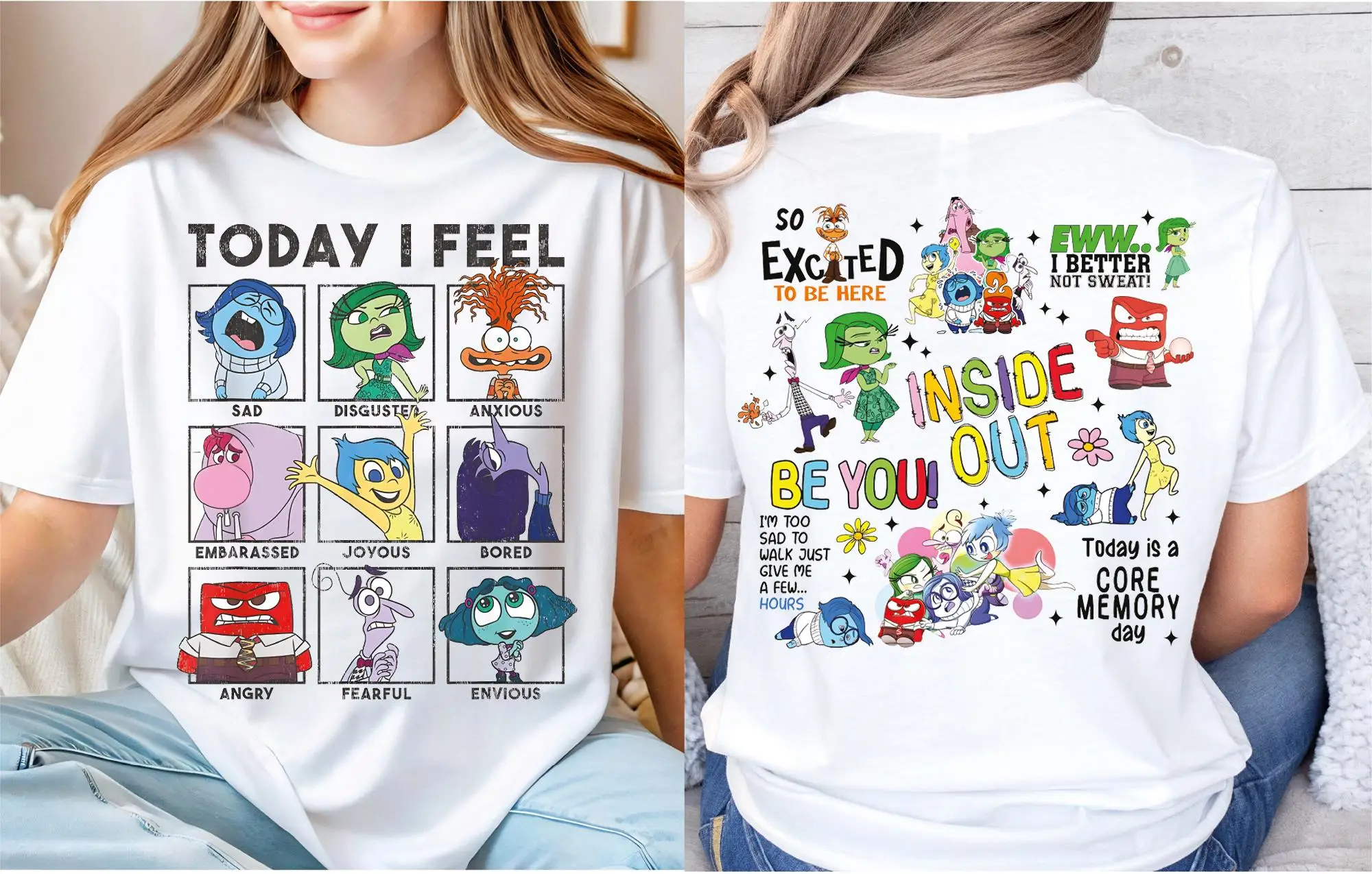 

Рубашка Inside Out Today I Feel Рубашка Disney Inside Out Рубашка Inside Out Emotions Футболка Core Memory Day