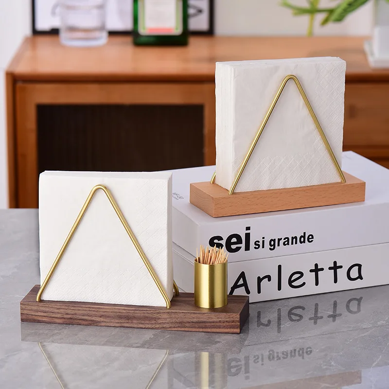 

Creative Vertical Tissue Holder Store Restaurant Napkin Box Home Counter Triangular Tissue Box Storage Rack Table Decoration