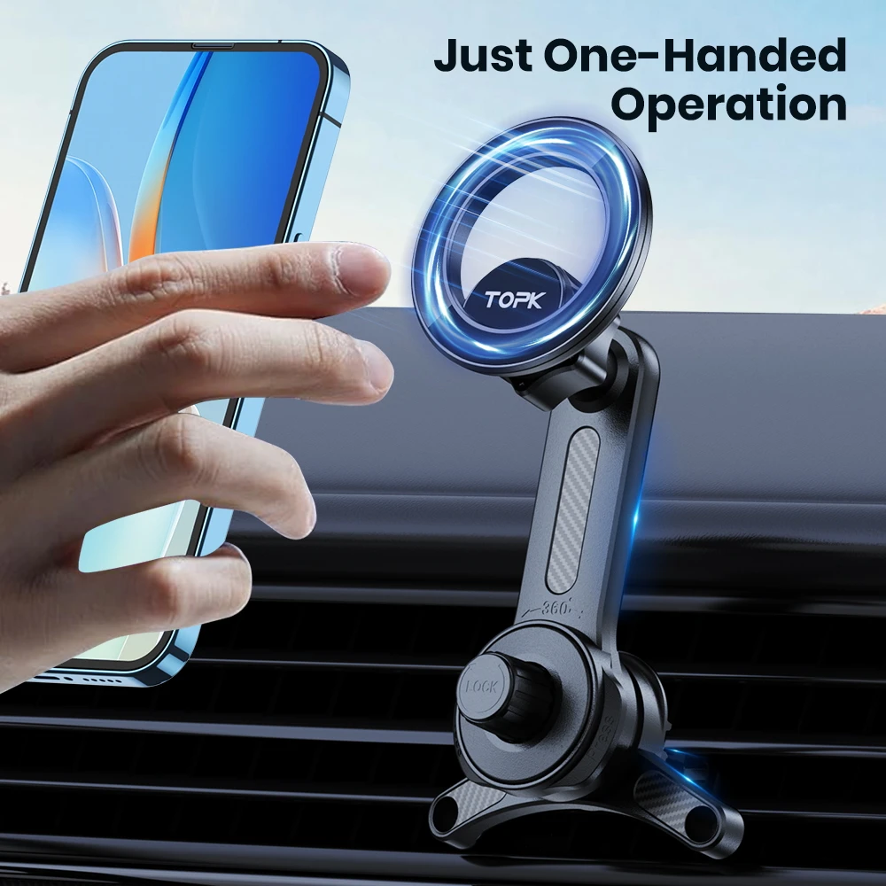 TOPK Stärkster Magnet-Autohalter für Handys, Lüftungsschlitz-Halterung, Universell Mag-Safe für Alle iPhone-Handys – Detail 7