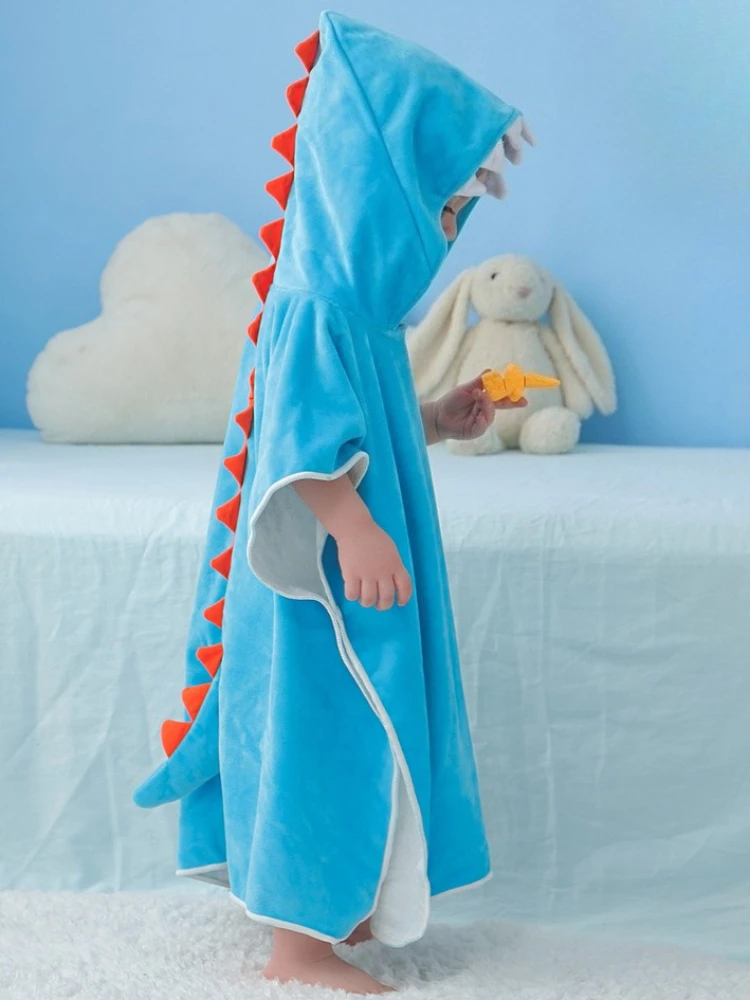 Super Absorbent Quick Dry Towel Coral Fleece Hooded for Children Cartoon Cape Baby Bathroom After Swim Wrap