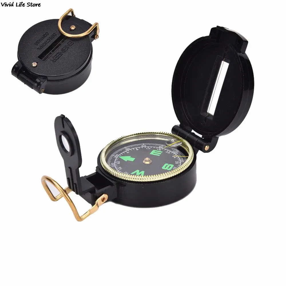 High Precision Metal Pocket Compass Camping Hiking Survival Marching Adjustable Luminous Line