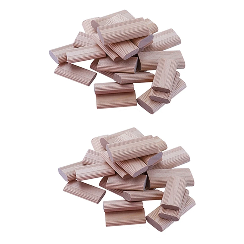 100 Pieces Of 10Mm Domino Wooden Dowel Connectors, Beech Wood Plugs, Woodworking Furniture Splicing Connectors