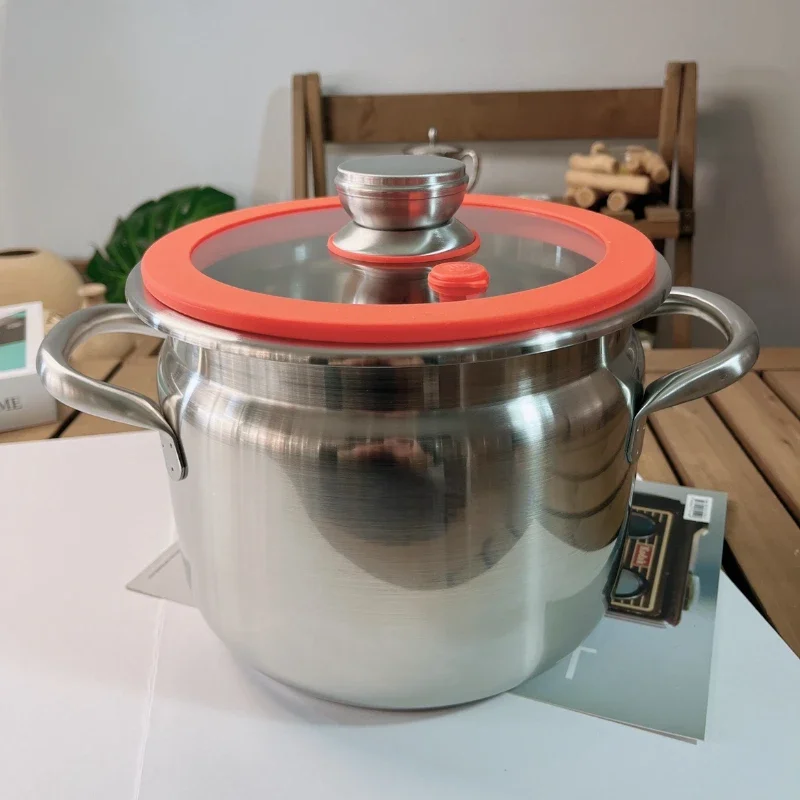 

Stainless Steel Soup Pot Low Pressure Pot 304 Multi-Function Stew Soup Pressure Cooker Electromagnetic Applicable to Gas Stove