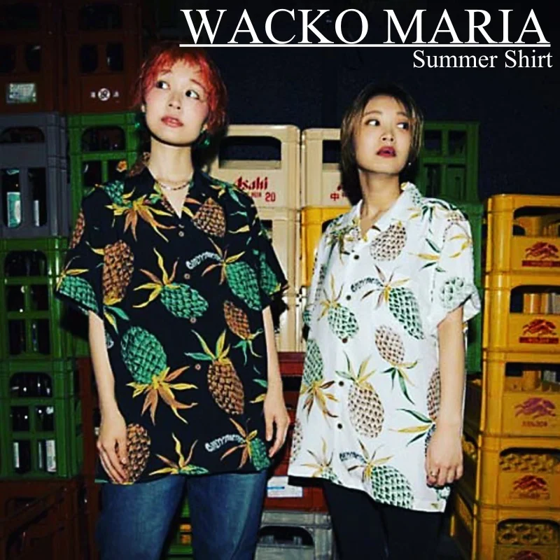 

High Street Summer Trendy High-end Shirt WACKO MARIA Full Print Pineapple Hawaiian Casual Mens Womens Short Sleeve Shirt