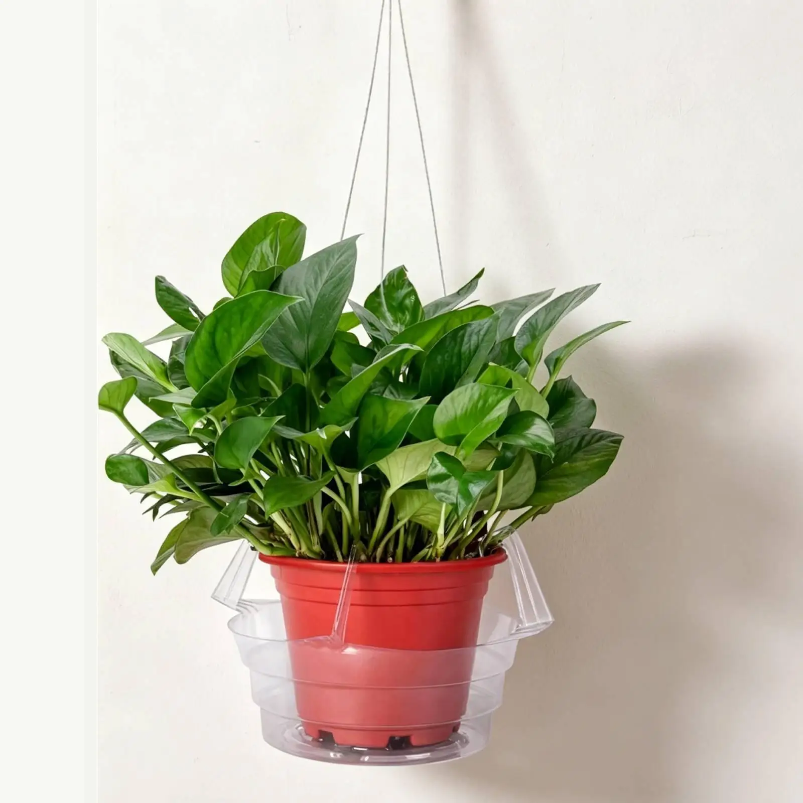 5Pcs Clear Hanging Basket Drip Pans,Flower Pots Indoor Outdoor Drainage Trays,Water Catcher Plant Trays for Porch Planters Lawn