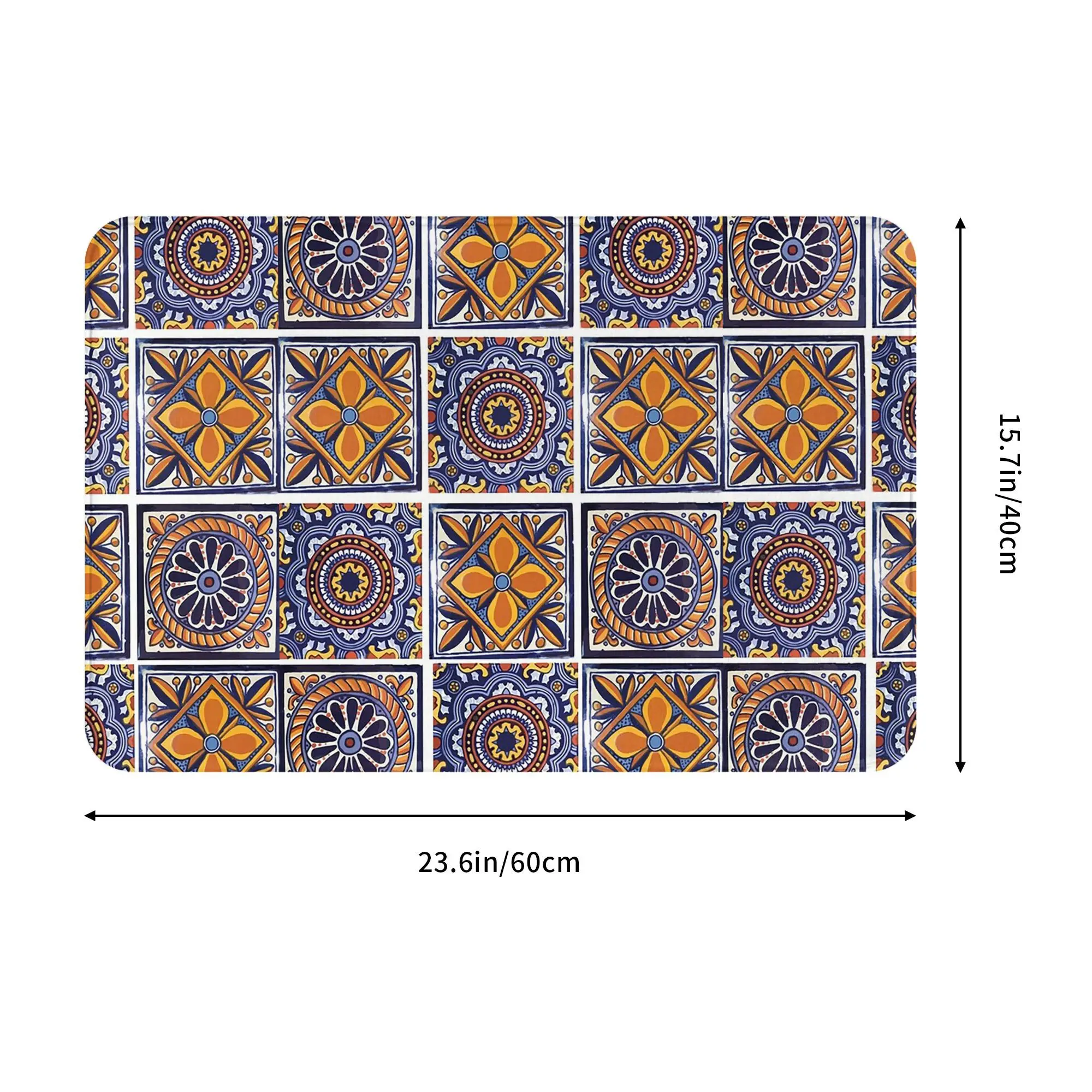 Mix yellow mexican folk art authentic talavera tile hand painted Anti-slip Doormat Floor Mat Entrance Home Balcony Footpad Mats