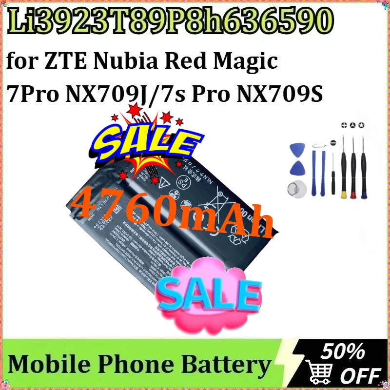

For ZTE Nubia Red Magic 7Pro NX709J / RedMagic 7s Pro NX709S Batteries Mobile Phone Battery Li3923T89P8h636590 4760mAh + Tools