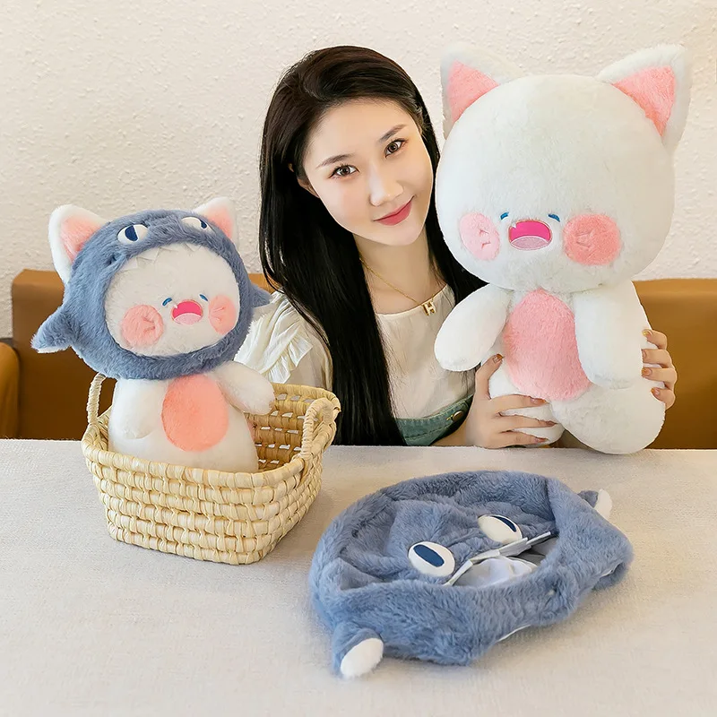 Jouet en peluche requin Kawaii mignon, poupée en peluche pour enfants, cadeau d'anniversaire, oreiller câlin doux pour filles, Adorable peluche