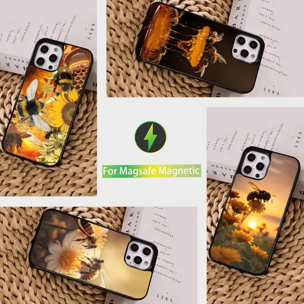 

Honey Bee Phone Case For iPhone 16,15,14,17,13,12,11,Pro,Max,Plus,Mini, Magsafe,Magnetic Wireless Charging Case