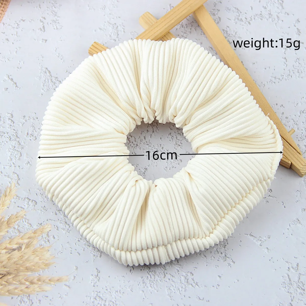 Neue Mode Übergroßen Plissee und Gestreiften Flanell 6 Farbe frauen Headflower Scrunchie für Frauen Mädchen Zubehör Kopfschmuck