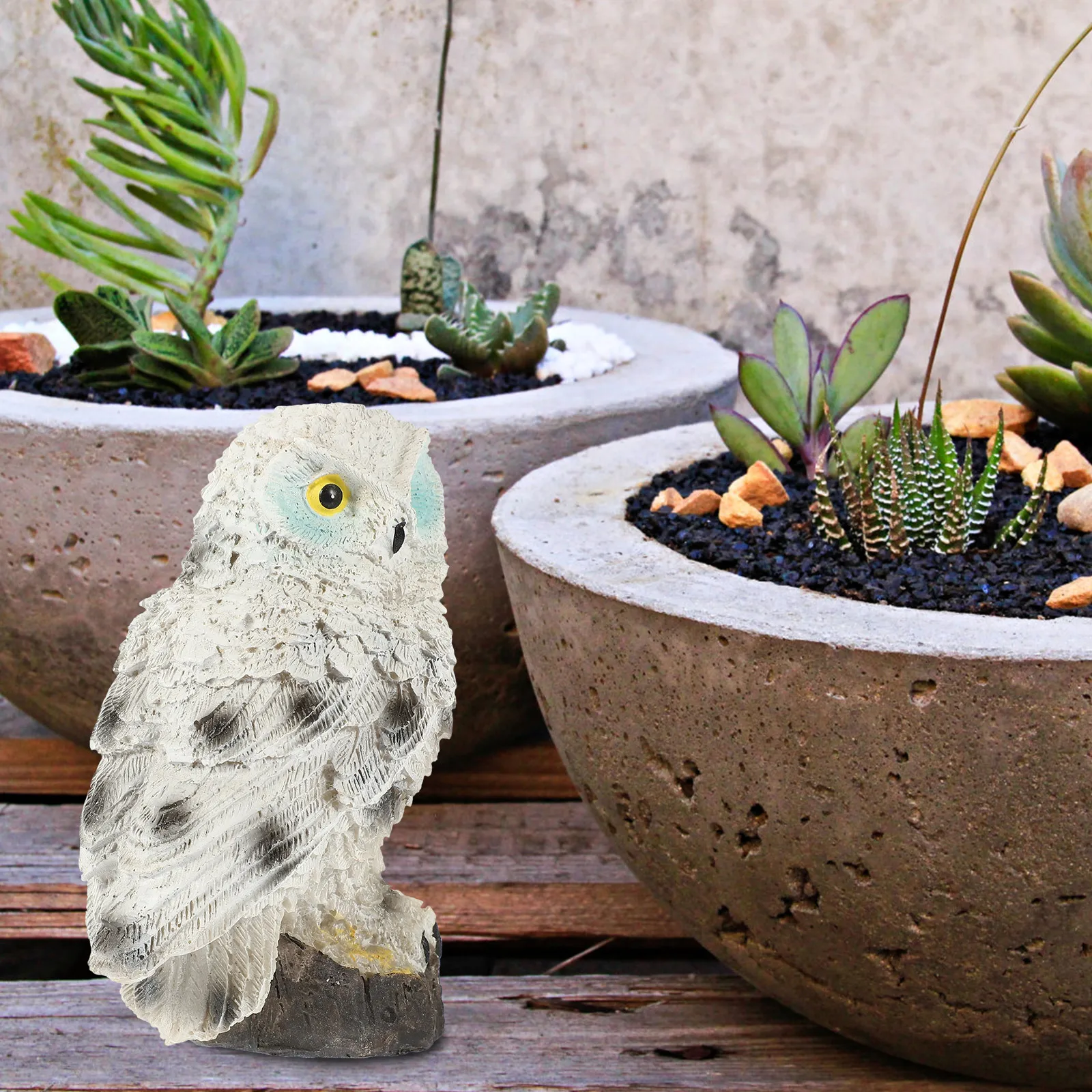 

Owl Ornament Fake Owls Outdoor outside Ornaments Decoration Sculpture Garden Statue Small Decorate