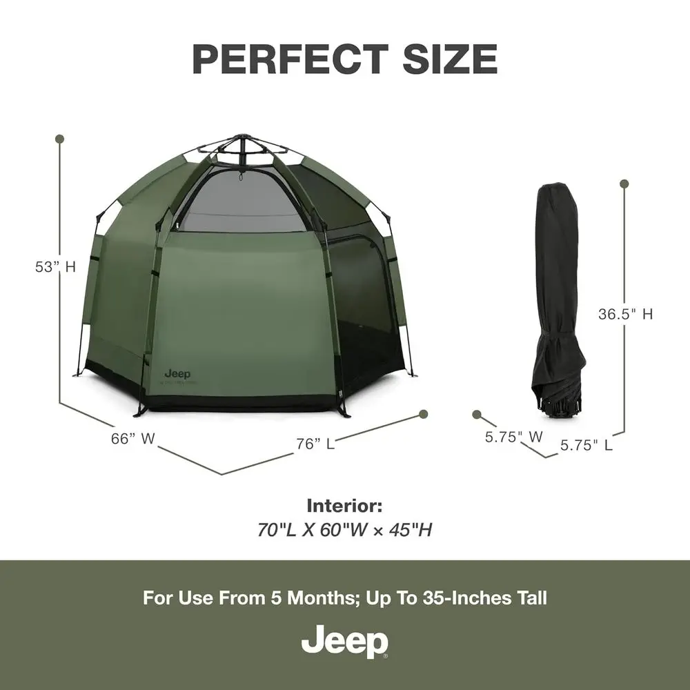 روضة لعب جيب هيكس لايت المحمولة باللون الأخضر الزيتوني للسفر #2