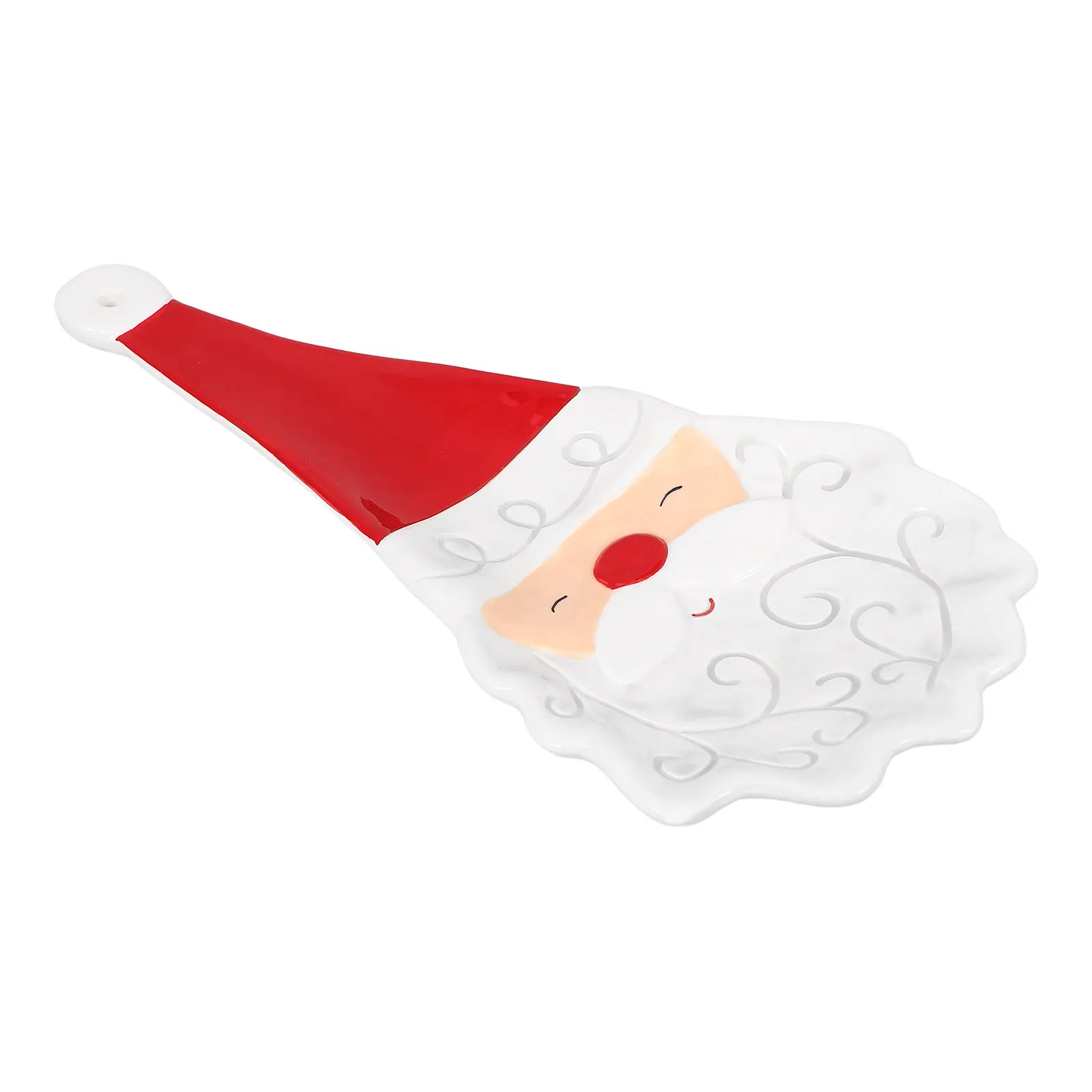 

Керамическая подставка для ложек с дизайном Санта-Клауса, практичный держатель для столовых приборов, элегантный держатель для ложек для дома