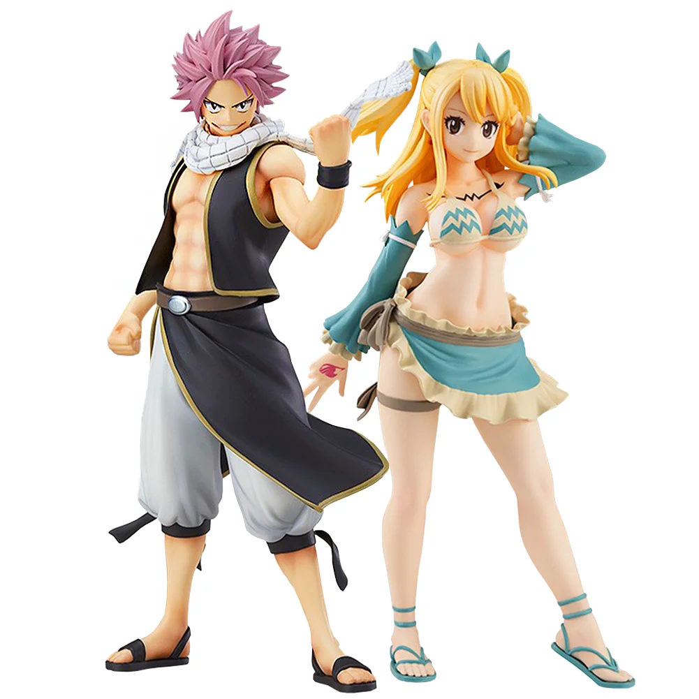 

Anime Figure Lucy Heartfilia Natsu Dragneel Statue Model Collectible Toy Desktop Ornament Car Decorations Kids Festival Gift