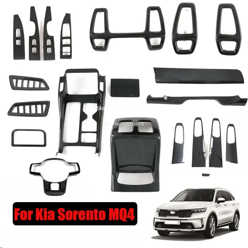 

ABAIWAI для Kia Sorento Mq4 2021 2022 2023, переключатель внутреннего окна, панель переключения передач, дверная ручка, крышка розетки кондиционера