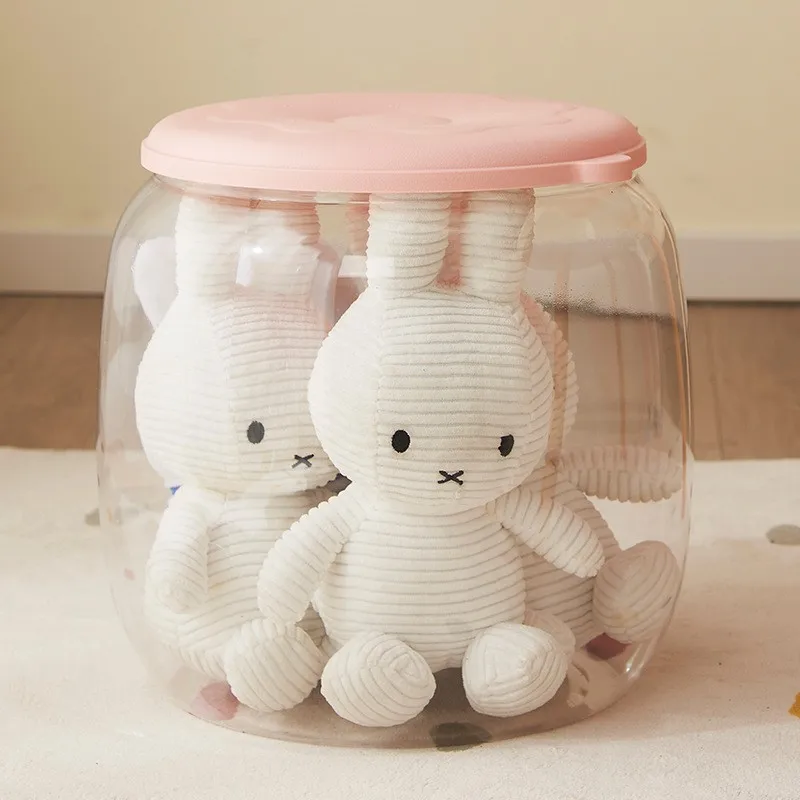 LazyChild Storage Stool Kids Storage Bucket Doll Stool Transparent Storage Stool Bearing 75kg Plastic Storage Stool