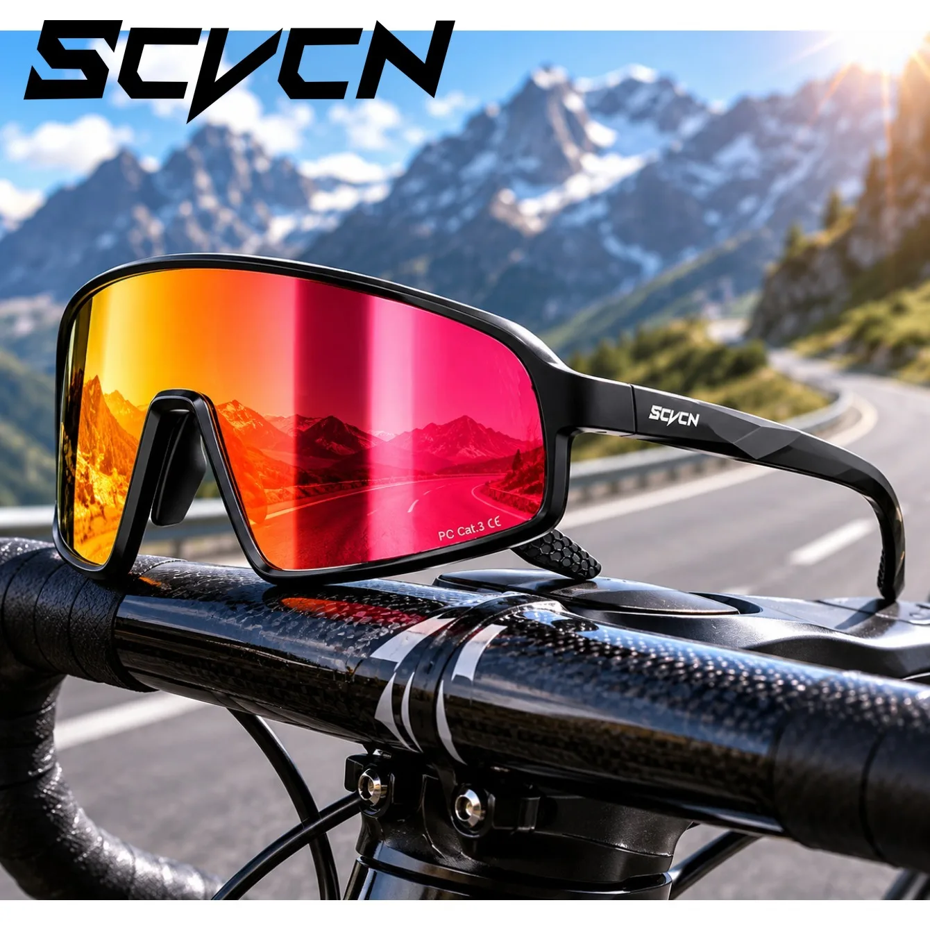 SCVCN Outdoor Men's UV400 Hiking Eyewear Polarized Sunglasses Sports Cycling Glasses MTB Goggles Bicycle UV400 Women Sunglasses